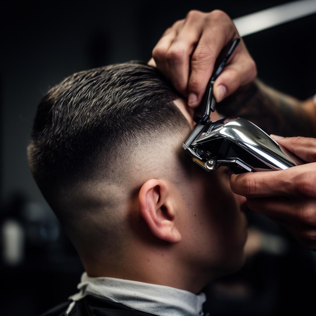 Barber finishing a precision skin fade